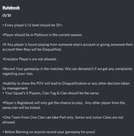 Rules 1/3 (Picture Source: PUBG Mobile lite discord server/BOC Rulebook section)
